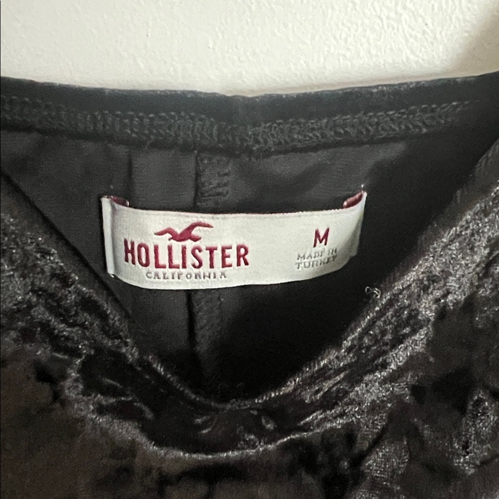 Hollister | Black Velvet Mini Dress Y2K - Picture 2 of 3